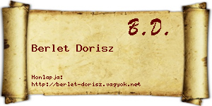 Berlet Dorisz névjegykártya
